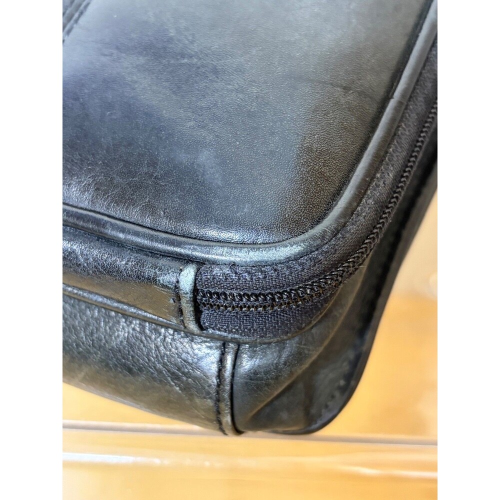 Vintage Fossil Black Leather Crossbody Travel Purse Shoulder Bag - Picture 13 of 14